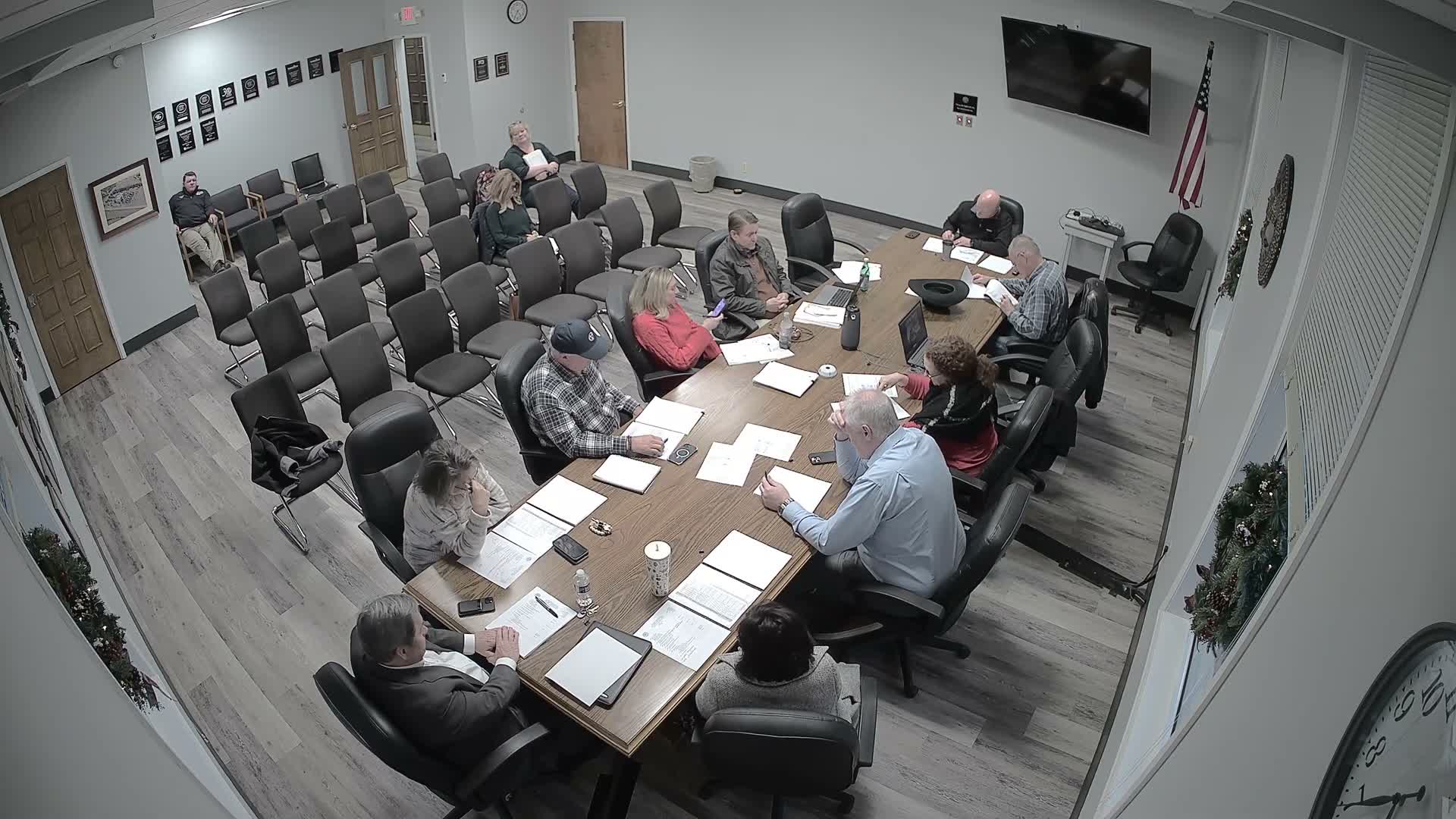 Committee reviews purchasing problems: copier credit, solicitation invoices, highway PO timing and emergency heater purchase