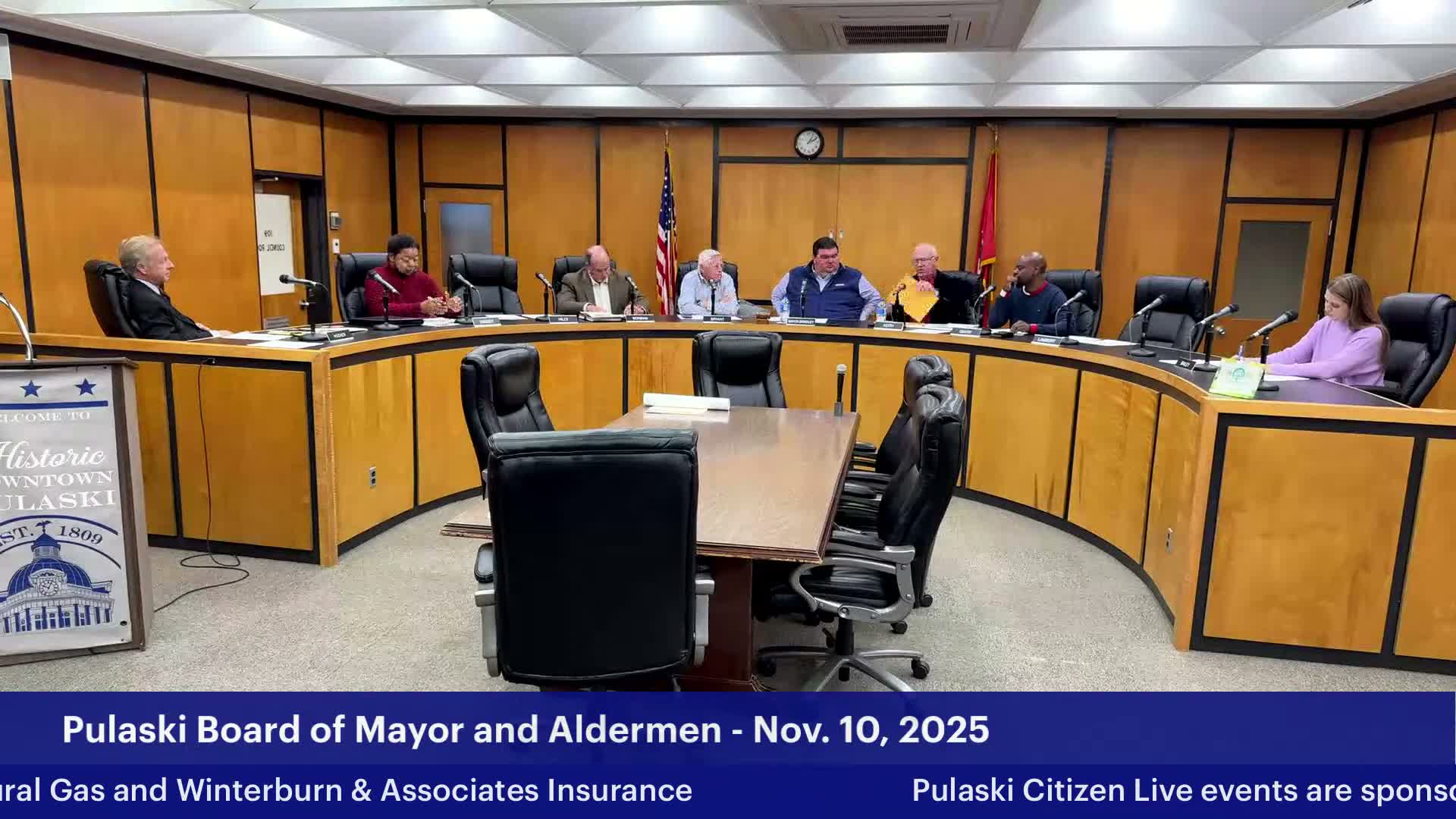 Pulaski council approves multiple contracts, advertises bids and accepts $500 donation