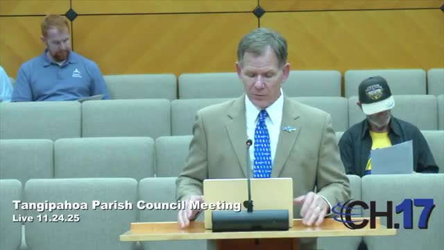 Parish President Robbie Miller promotes '6 for the season' mocktail campaign during council report