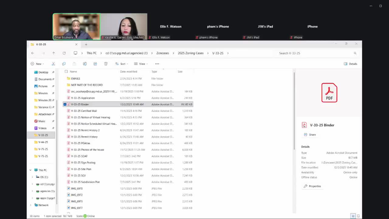 Prince George's County Board of Appeals approves variances for three property owners, reschedules two cases