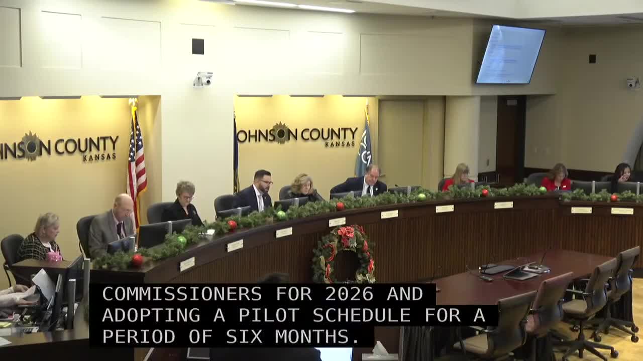 Johnson County adopts 2026 meeting calendar pilot, drops agenda review for six months