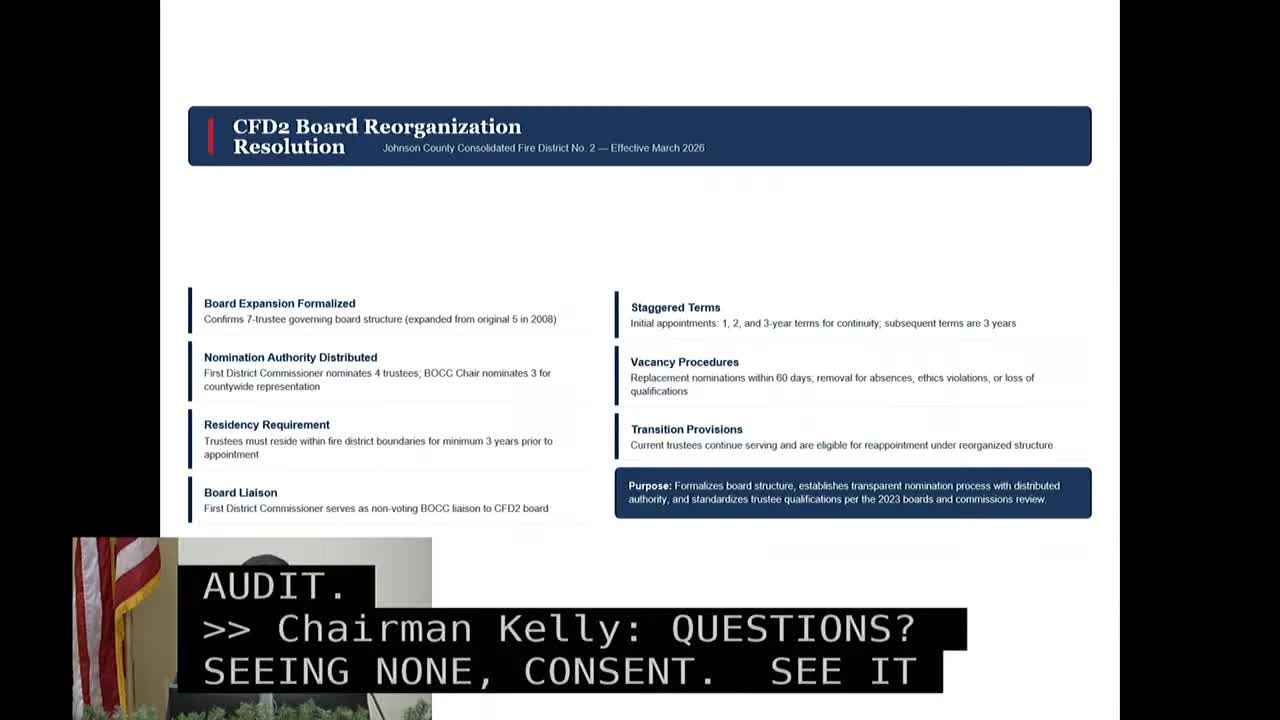 County staff to bring resolution to reorganize Consolidated Fire District 2; commissioners press for financial review