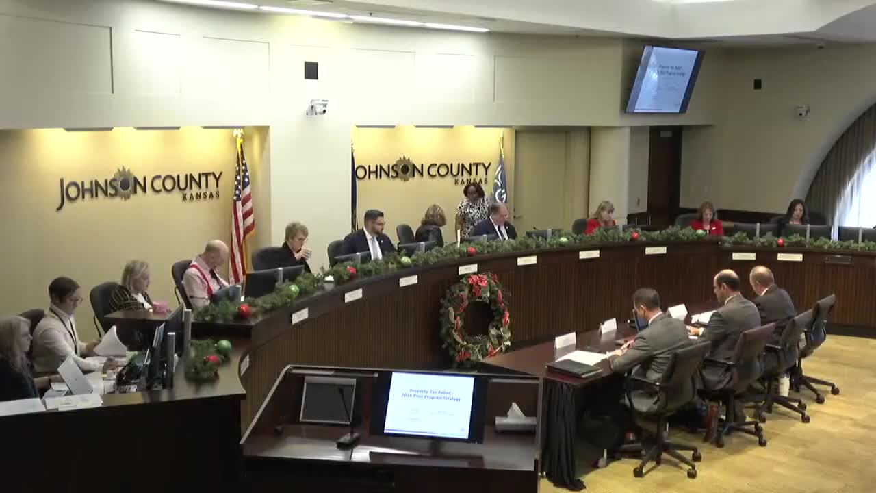 Johnson County commissioners direct staff to expand property tax-relief pilot, vote 7–0