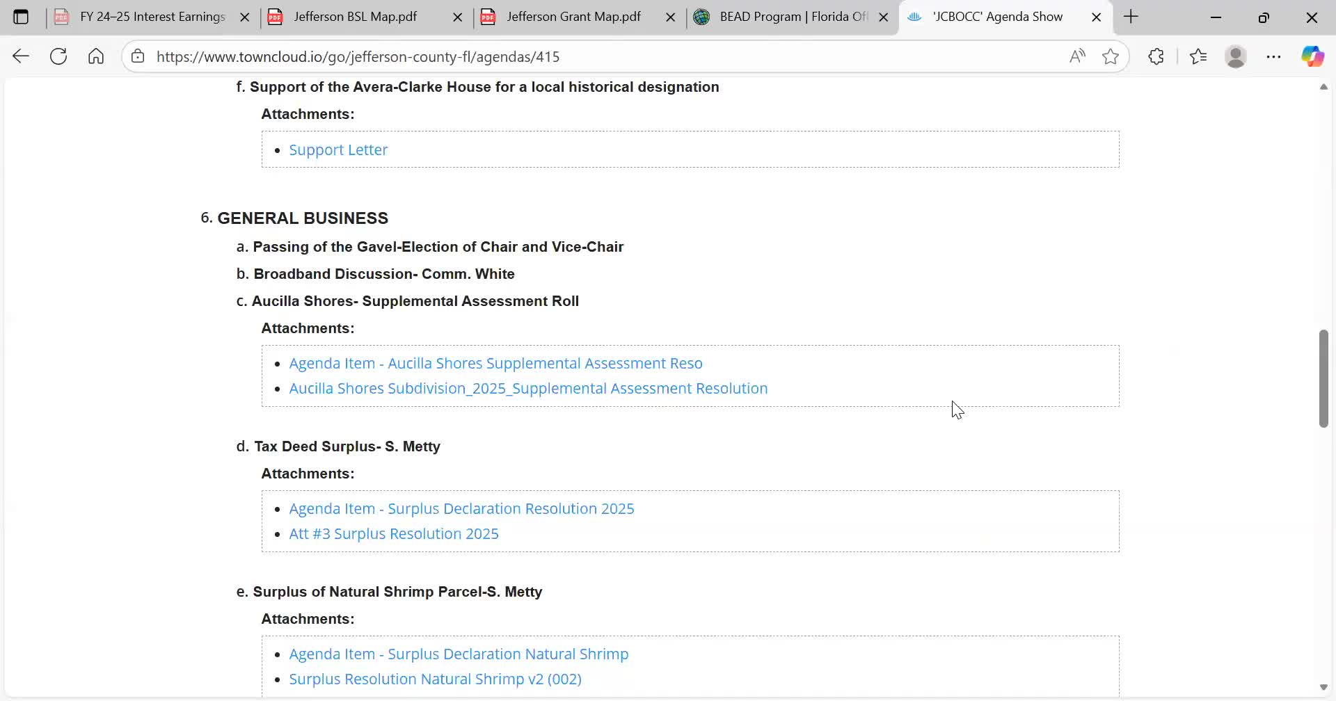 Jefferson County board approves supplemental assessment resolution, surplus parcels and emergency drought declaration