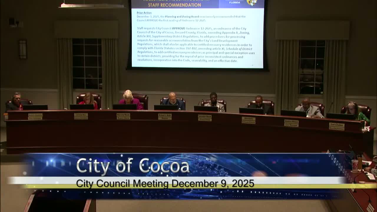 Cocoa council approves appointments, a $51,000 grant-management pilot and issues proclamations