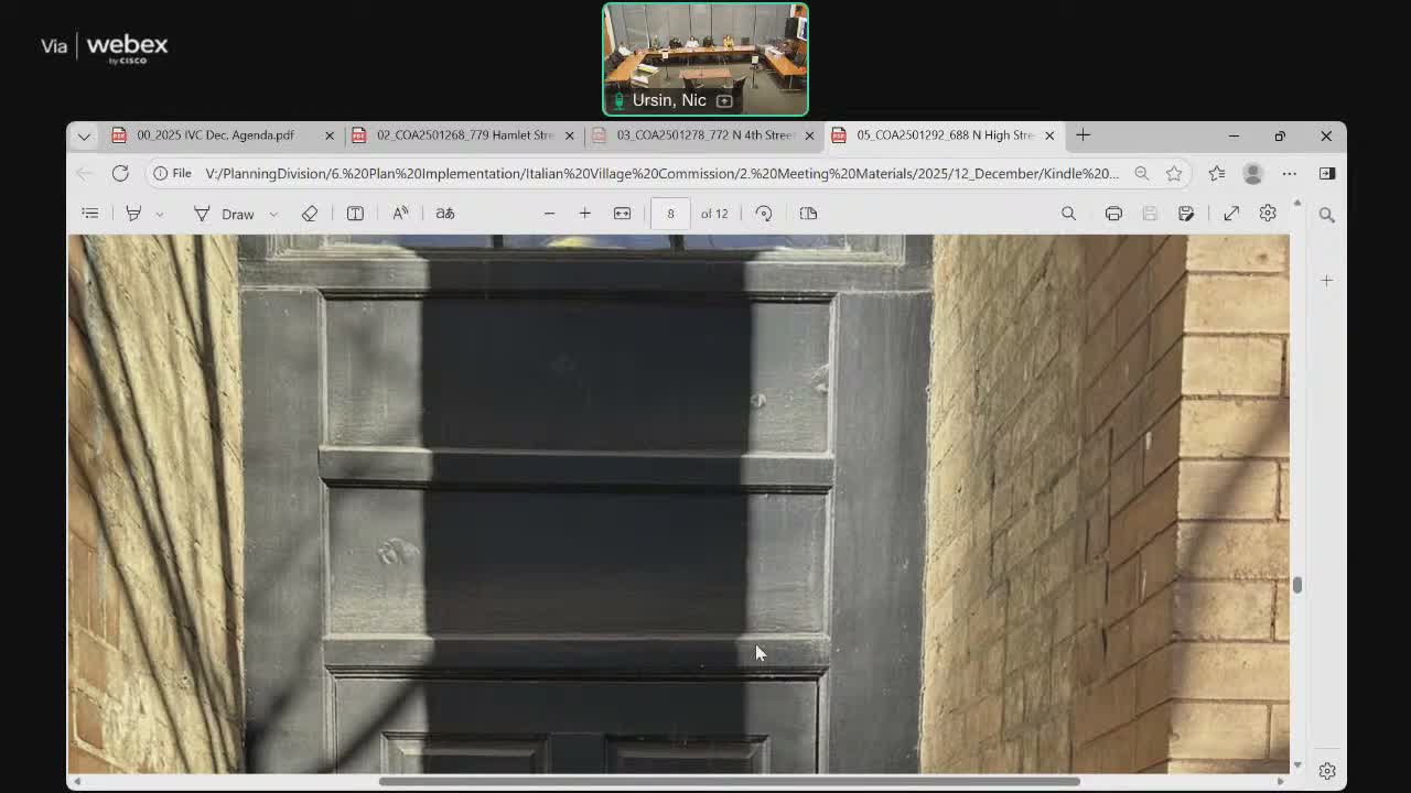 Commission continues landscaping and bollard proposal at 779 Hamlet, asks for survey and alternatives