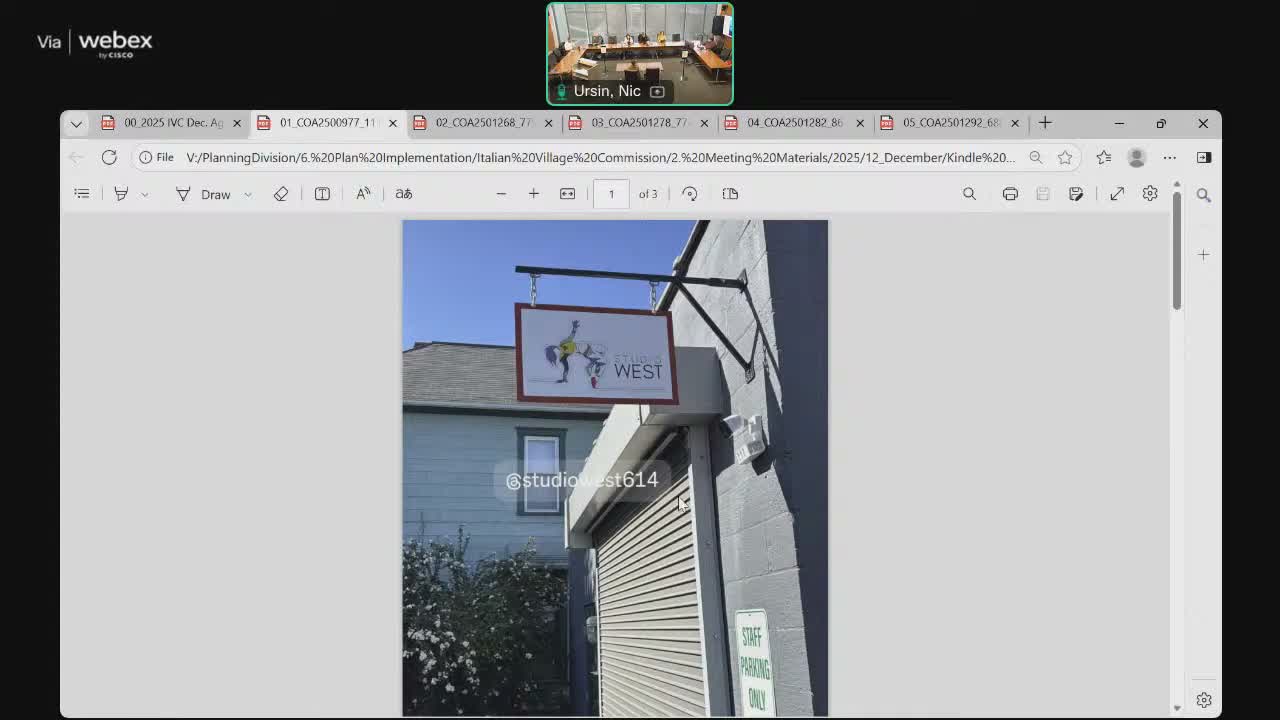 Italian Village Commission approves Studio West sign and camera after applicant apology