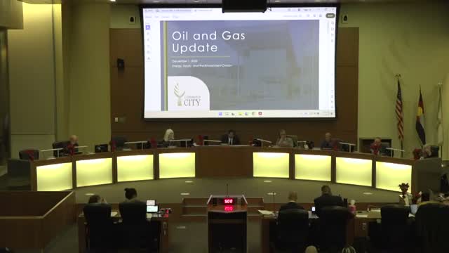 Commerce City hears oil‑and‑gas update; staff says city is not under a moratorium
