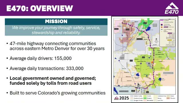 E‑470 director outlines widening, toll allocations and customer service upgrades
