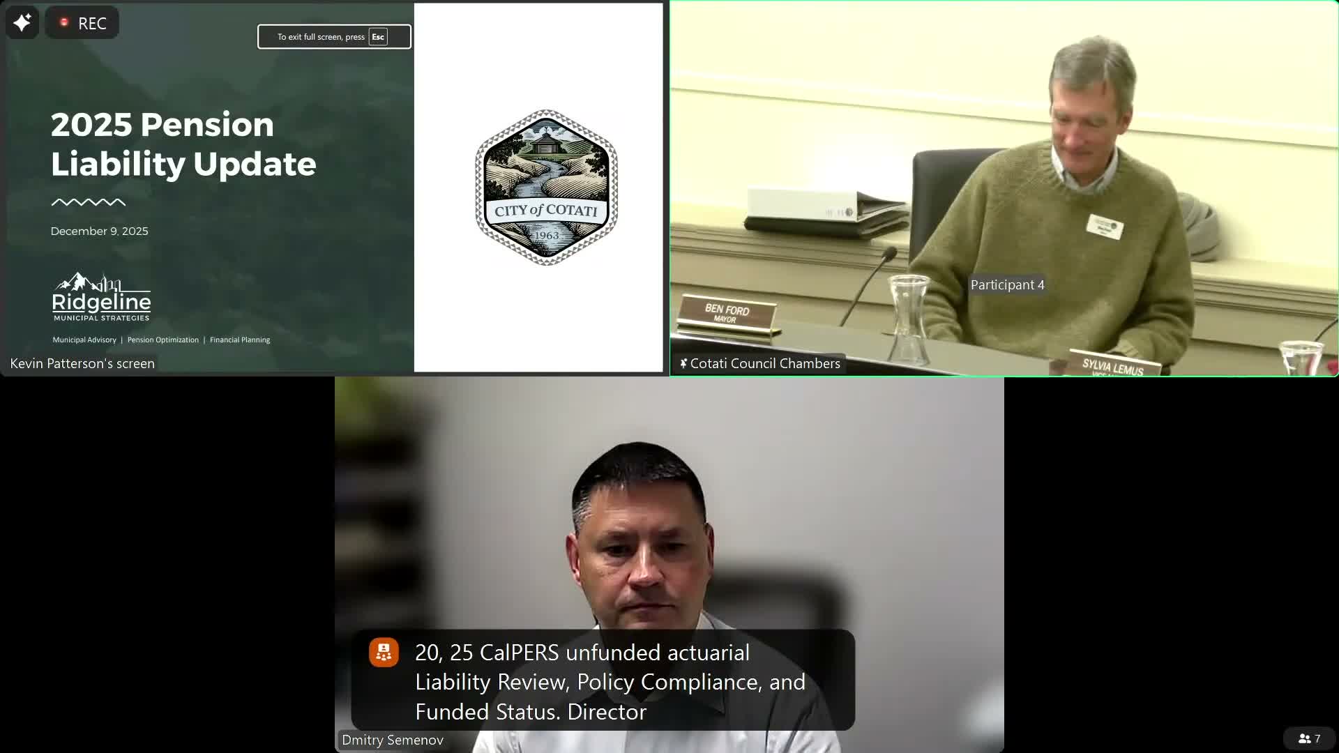 Cotati report: pension funding strengthened after strong CalPERS returns and prior refinancing