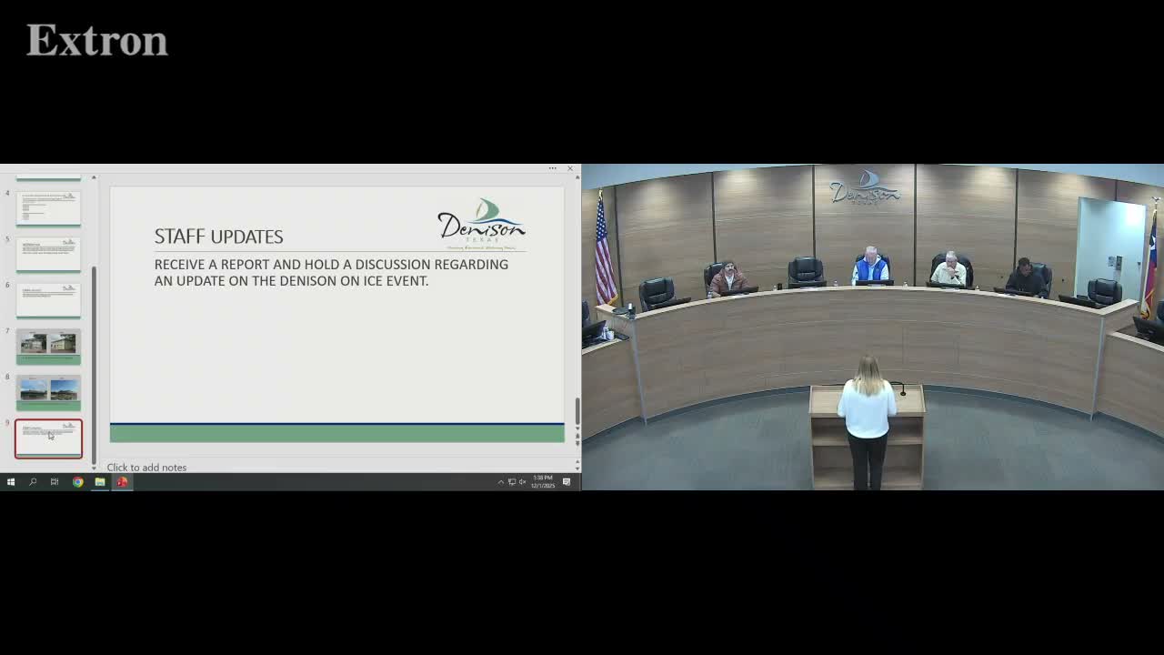 Recreation supervisor reports Denison On Ice expansion, attendance and sponsorship totals