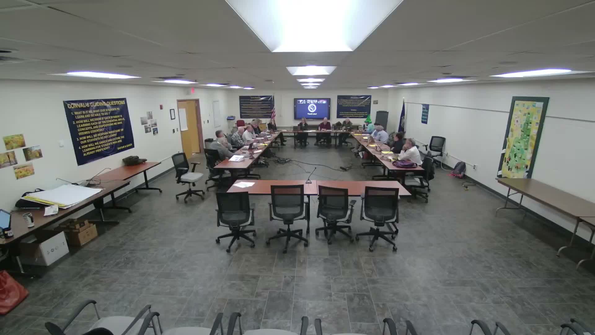 Board reviews amended CTE regional agreement and readies questions for DOE visit; Francistown withdrawal hearing noted