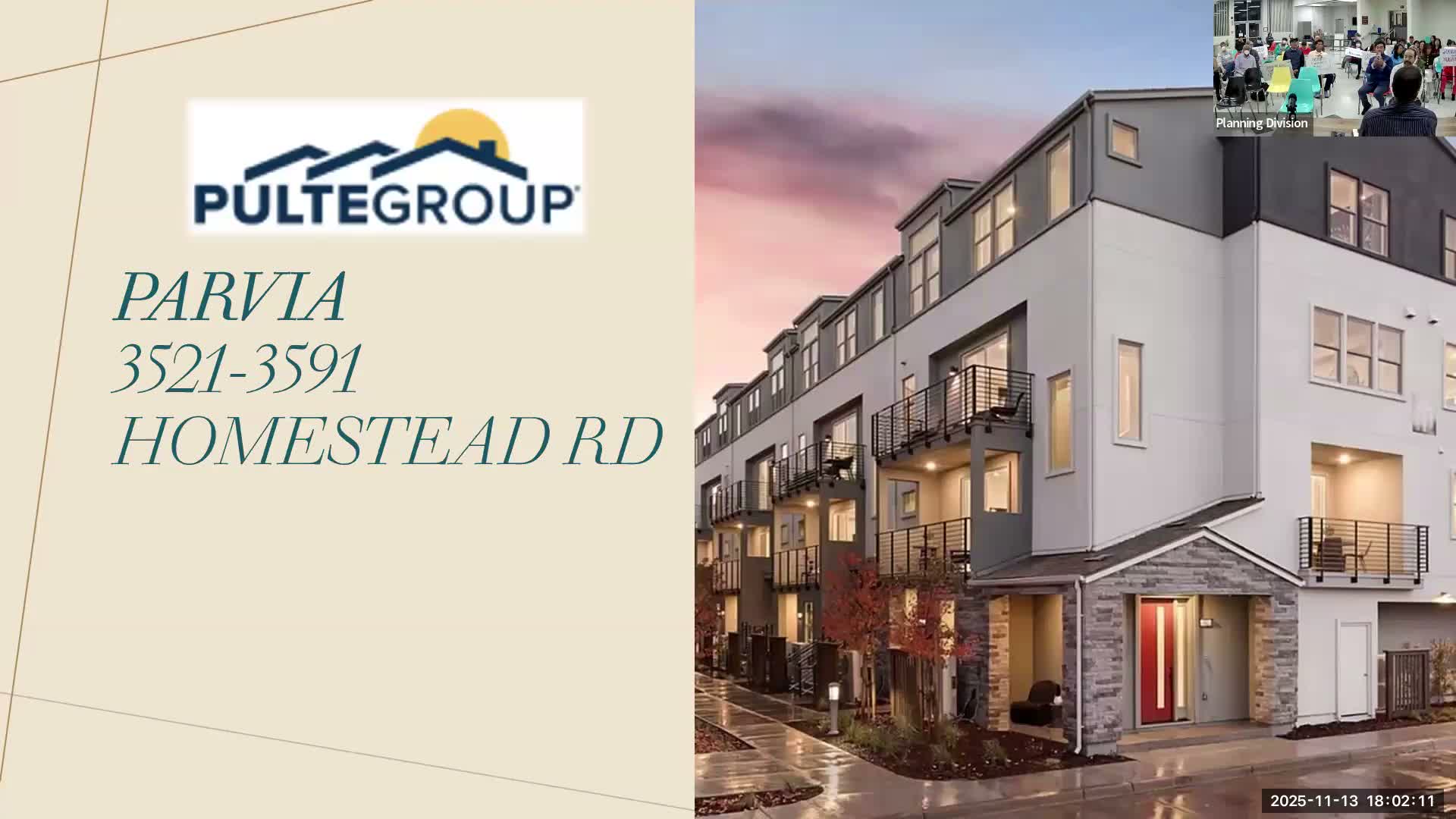 Pulte proposes 147 for‑sale homes at Homestead and Lawrence; developer says 5,000 sq ft retail, 15% moderate‑income units