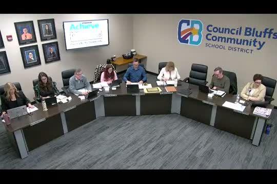 Council Bluffs board approves gym painting, EL and open‑enrollment funding requests, travel policy change and contracts