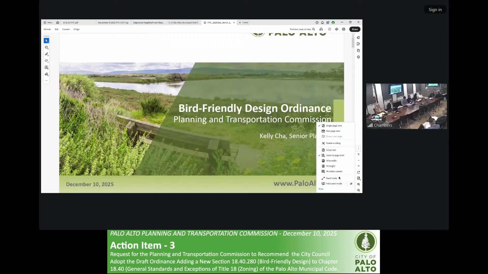 Palo Alto commission forwards amended bird‑friendly design draft to council after extended debate