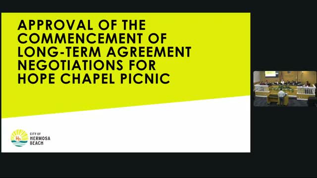 Parks commission backs start of long‑term agreement talks with Hope Chapel for annual picnic, adds limits on timing