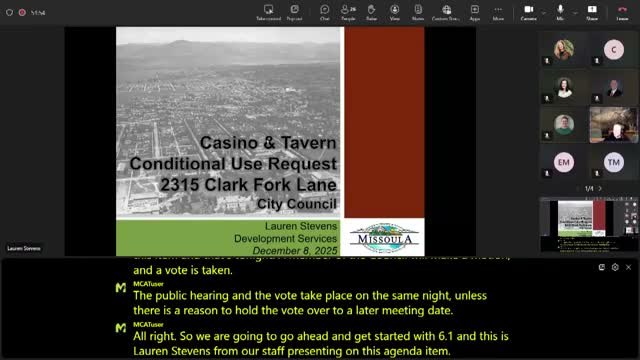 Missoula council approves tavern and casino at 2315 Clark Fork Lane over some council objections