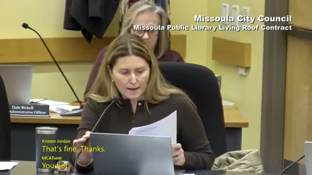 Council authorizes $148,700 contract for Missoula Public Library living roof amid debate over funding sources