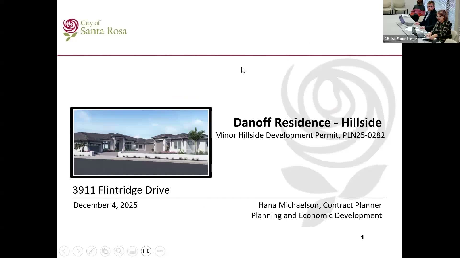 Zoning administrator approves minor‑hillside permit for single‑family home at 3911 Flintridge Drive