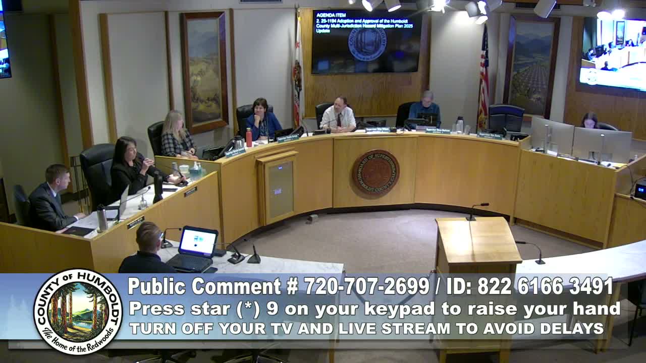 Board adopts updated Humboldt County Hazard Mitigation Plan to remain eligible for federal funding