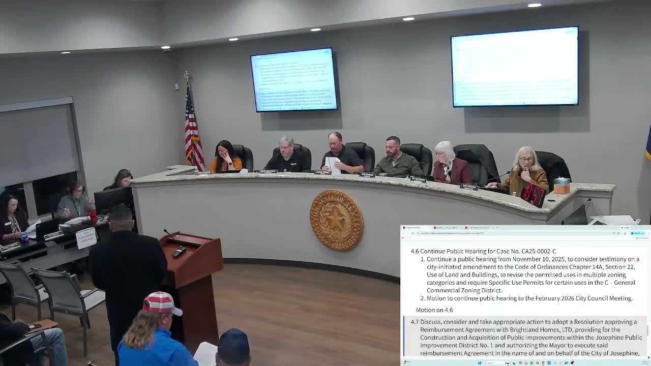 Josephine council approves reimbursement agreements to clear path for two PIDs