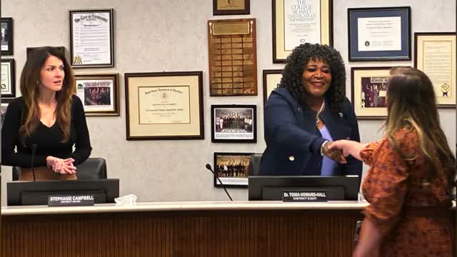 Board issues proclamations for American Education Week, retired educators and names student of the month