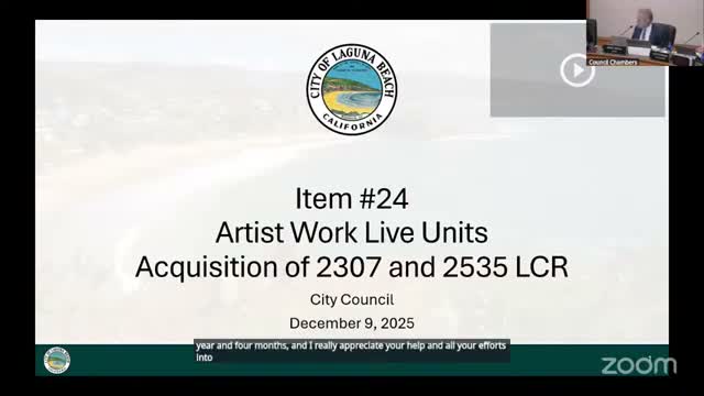 Council backs bridge loan pathway and assignments to Community Land Trust to preserve artist live/work units