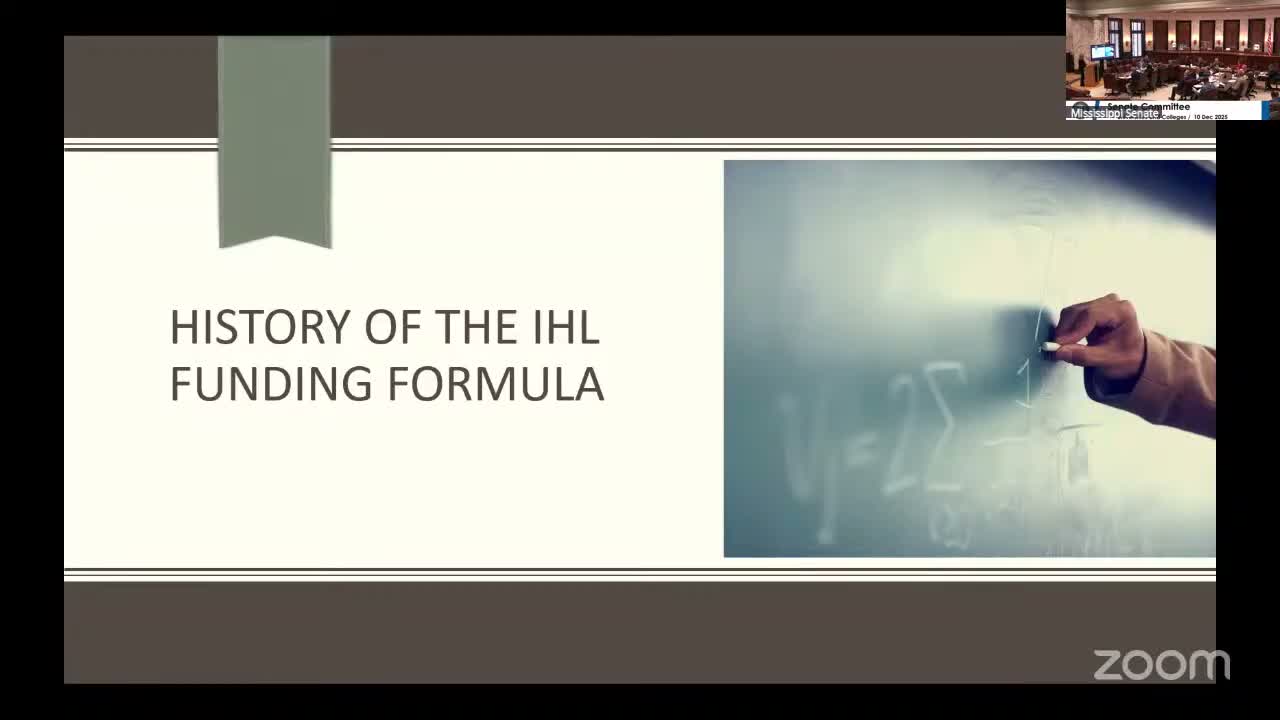 IHL and LBO brief committee on funding-formula history, institutional finances and enrollment challenges