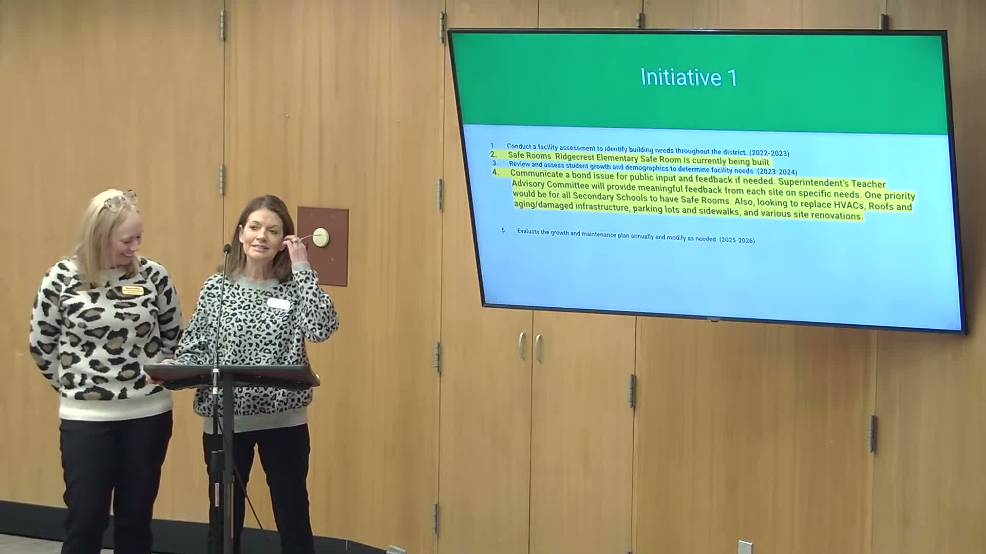 Board told Richcrest safe room is under construction; district outlines bond planning, tech upgrades and multiple grants