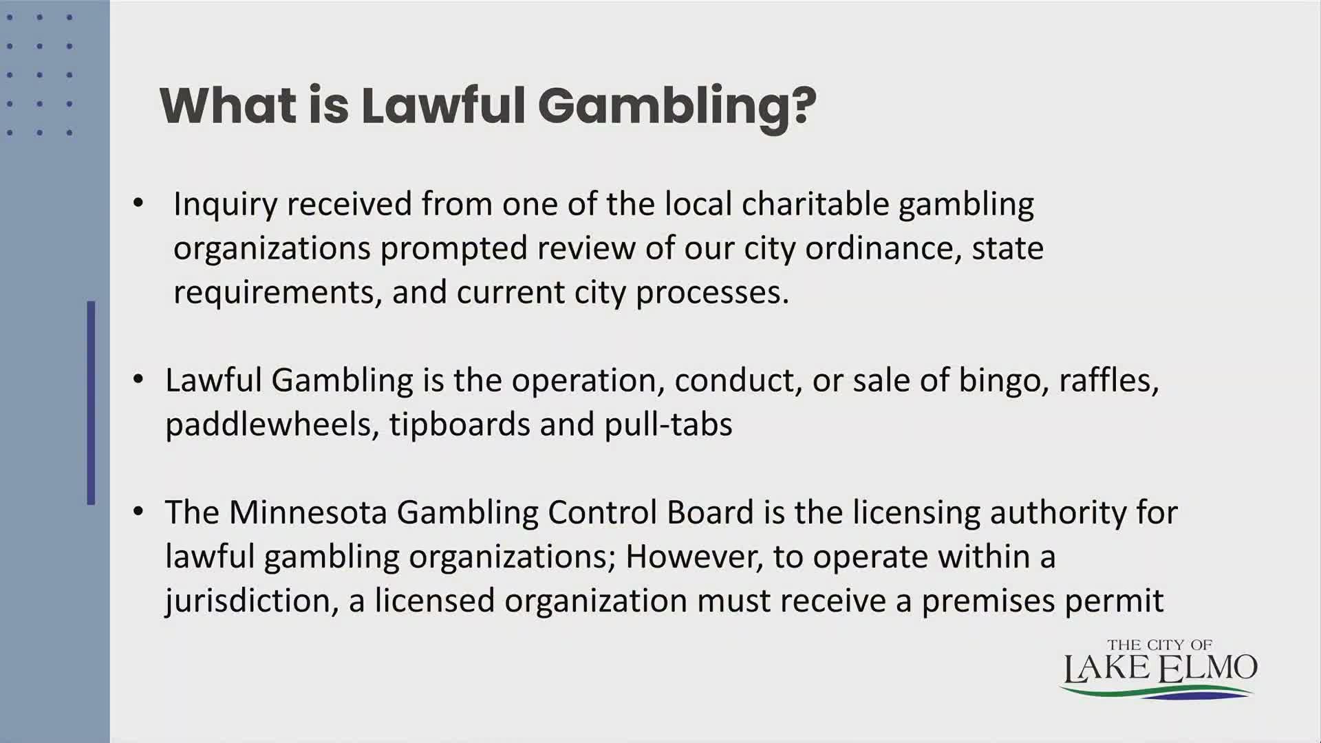 Lake Elmo updates gambling ordinance but council declines to designate proceeds