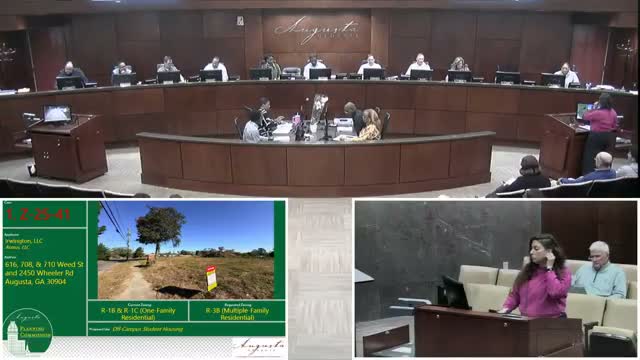 Augusta planning panel postpones proposed off‑campus student housing to resolve parking and design concerns