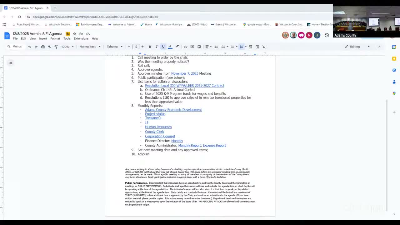 County hears $600,000 loan request, 1,102 delinquent parcels and banking options; decisions delayed