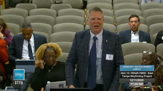 Board hears East Tampa gateway signage concepts; CAC prefers illuminated totem (Option 4)