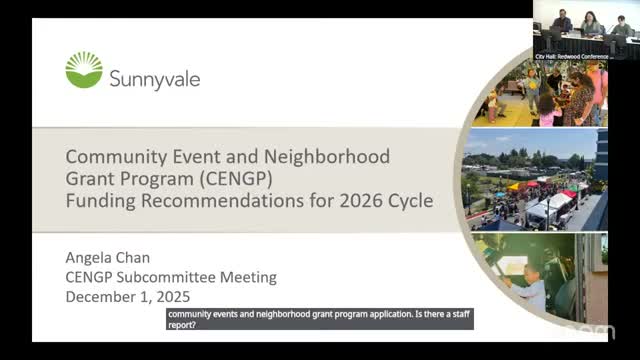 Sunnyvale subcommittee backs $250,000 community events and neighborhood grant program, with one abstention