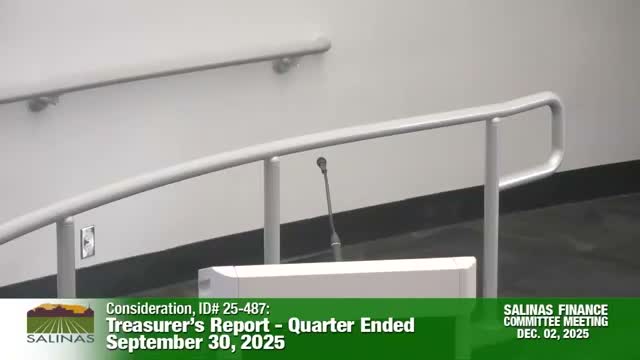 Finance committee receives treasurer's quarterly report; Chandler cites strong returns and committee eyes $75M of unencumbered funds for infrastructure