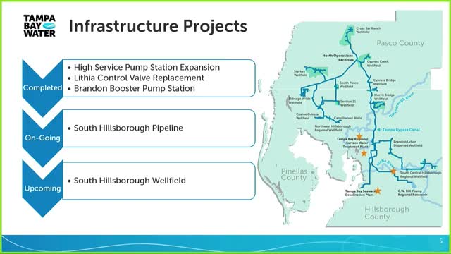 South Hillsborough pipeline construction starts; board briefed on well‑field property needs