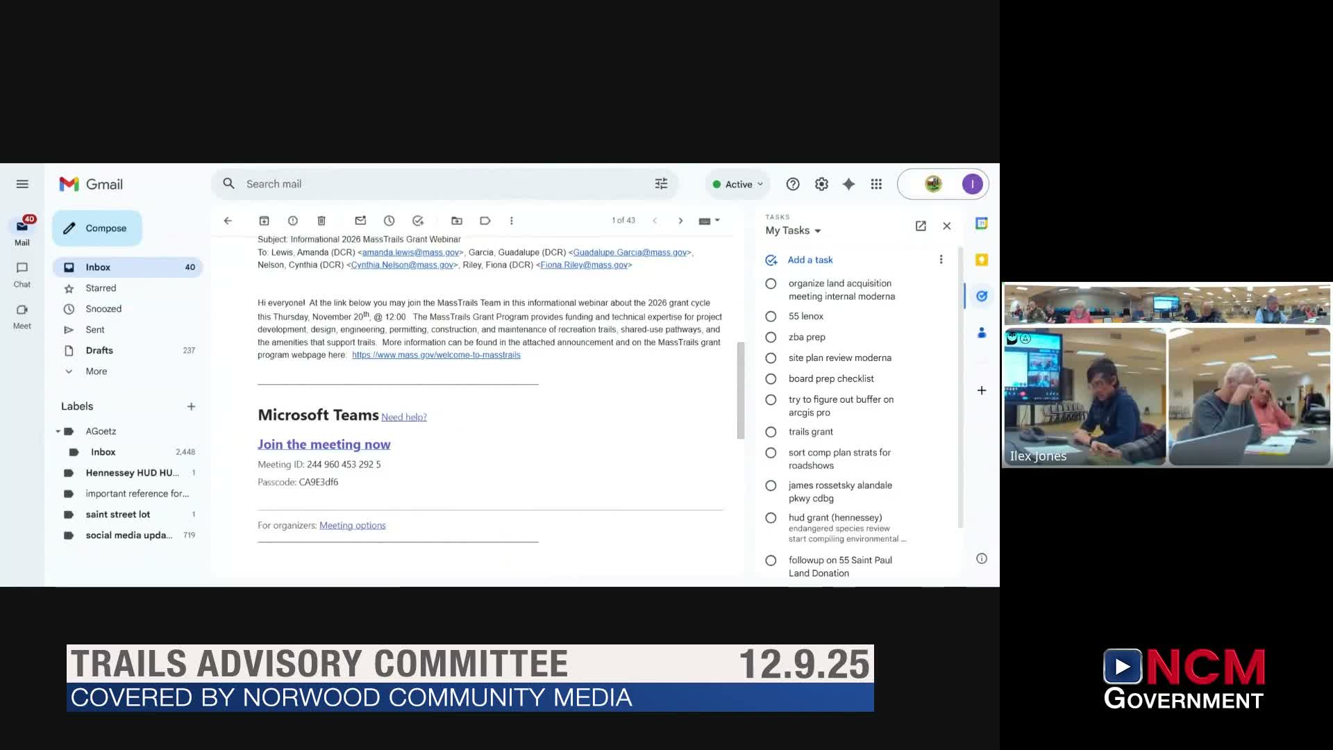 Trails committee discusses Kofsky property, volunteer projects and a MassTrails grant application