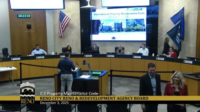 Reno council directs staff to update property‑maintenance code and tighten downtown standards