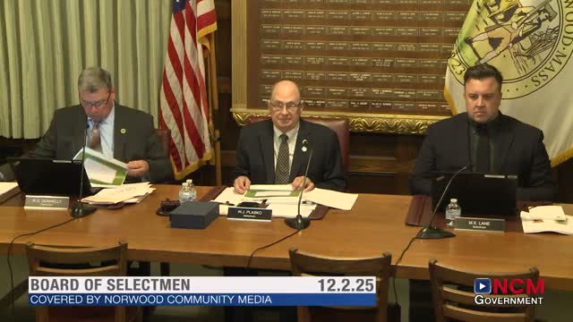 Norwood Selectmen set FY26 shift (TIP factor) at 71% after assessor presentation