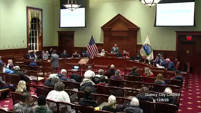 Quincy council approves Ward 4 mitigation appropriations, stop‑arm cameras and Hancock easement; advances performing arts center pipeline