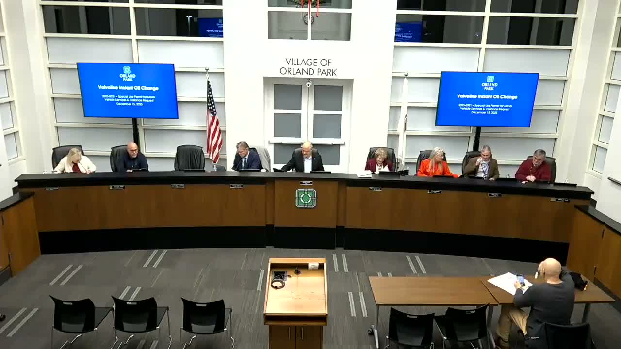 Orland Park board approves special use for Valvoline quick-lube at 179th and Wolf