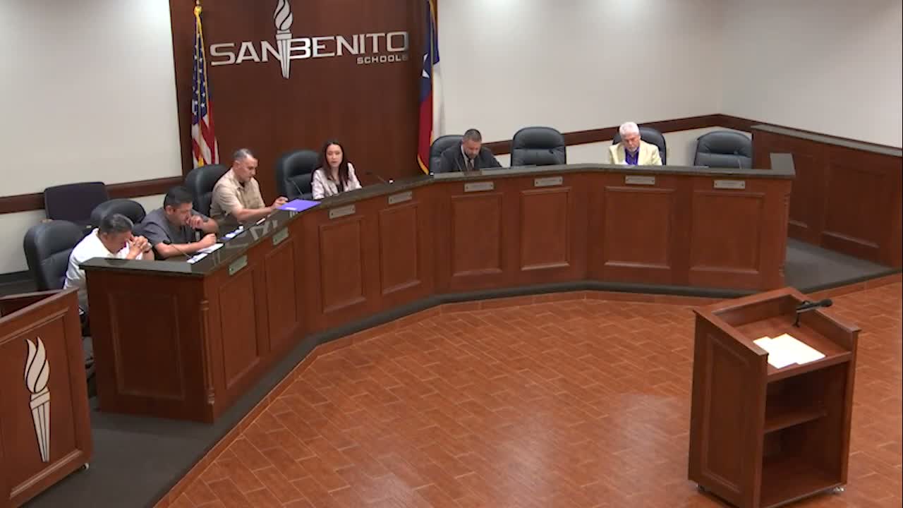San Benito CISD board approves consent agenda, personnel actions and appraisal-district vote allocation