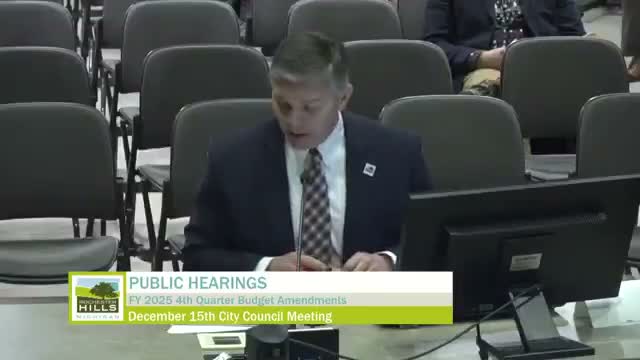 Rochester Hills council adopts FY2025 fourth‑quarter budget amendment, cites $49.3M in capital work