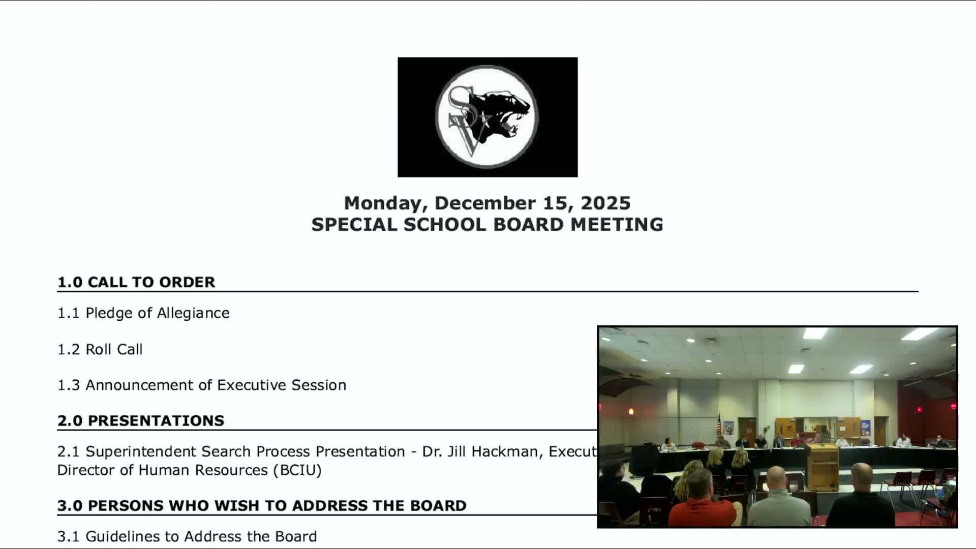 Board hears BCIU presentation and agrees to pursue a superintendent search with IU support