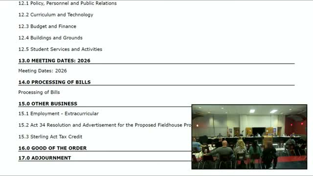 Board approves routine hires, processing of bills and Sterling Act certification; clarifies appointments