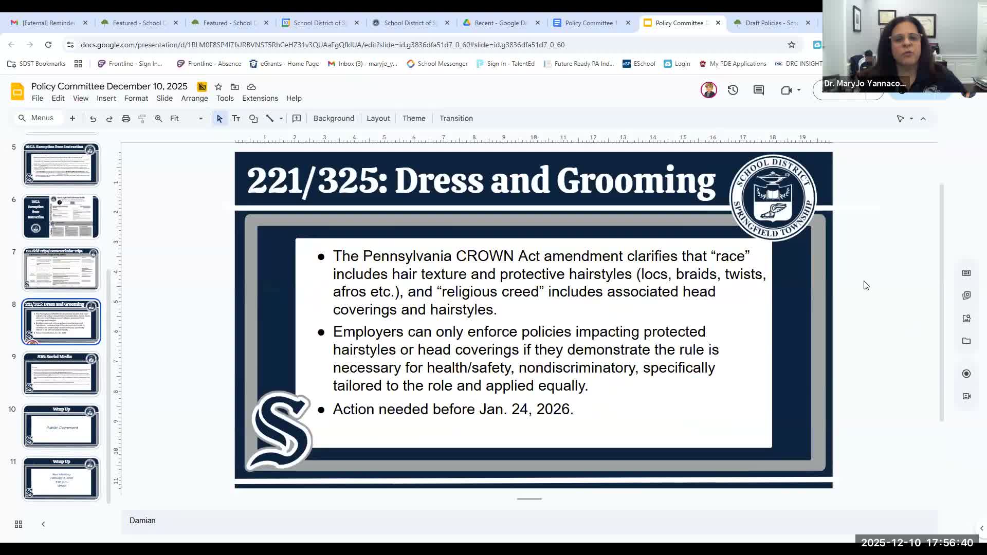 Springfield Township drafts Crown Act language into student and staff grooming policies