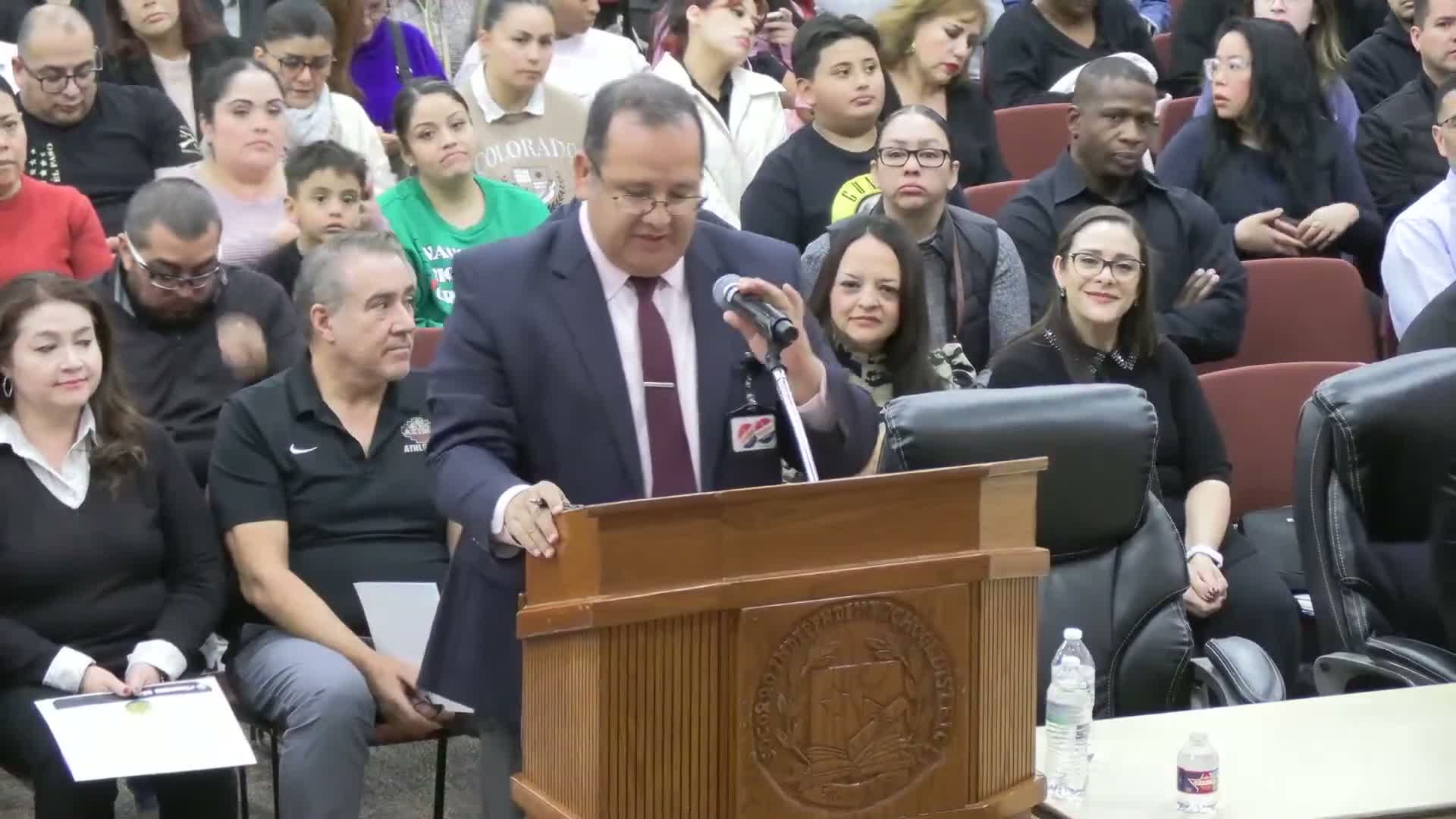 Socorro ISD trustees honor student artists, athletes, counselors and marching band at special meeting