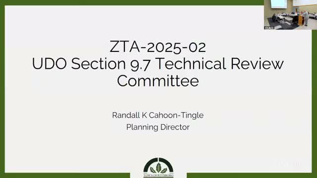 Planning board recommends formalizing Technical Review Committee in UDO text amendment