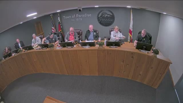 Paradise Town council adjourns to closed session to discuss real property negotiations