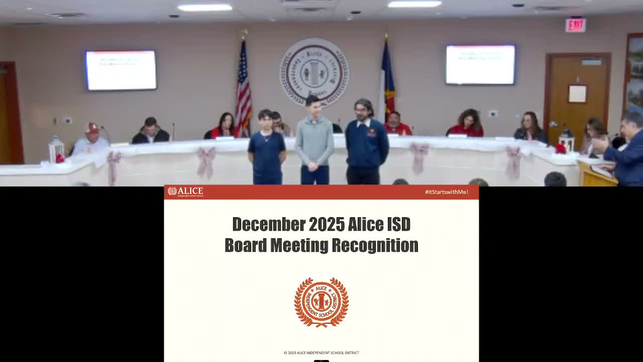 Alice ISD highlights student honors, expands AP and dual‑credit offerings as accountability ratings rise